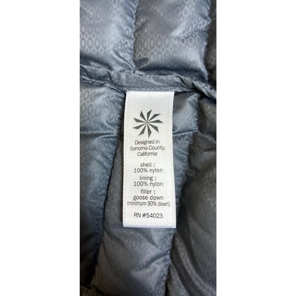 Athleta Sz M Black Packable Moto Zip Downalicious LS Pkts Coat - Picture 6 of 10